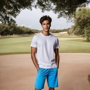 IZOD Men's Classic Fit Golf Shorts 36 Teal Blue 10" Inseam Sun Control NWT